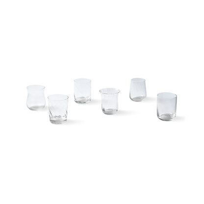 Set 6 Tumblers Textures Clear