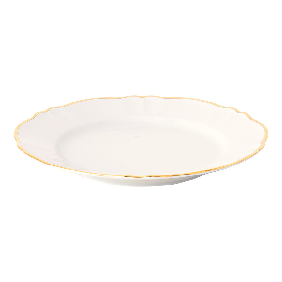 Ivory Dinner Plate Gold rim