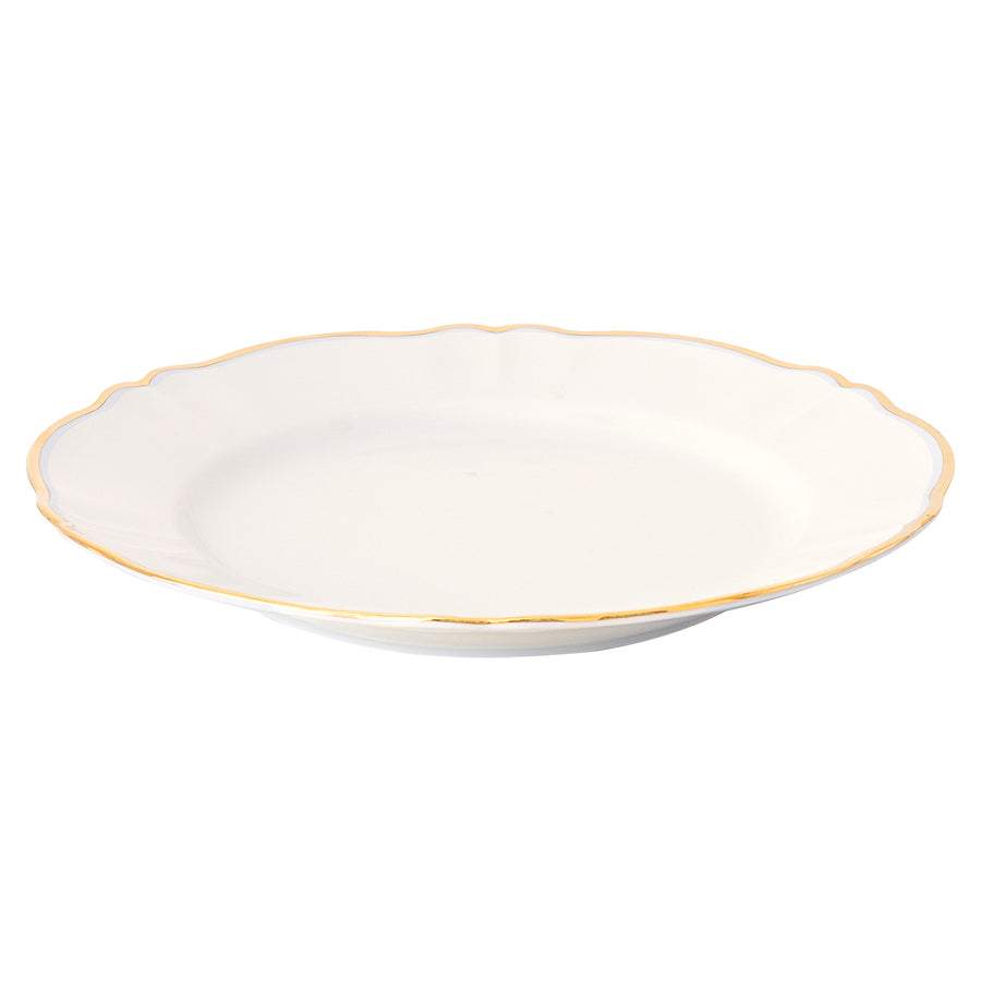 Ivory Round Platter Gold Rim