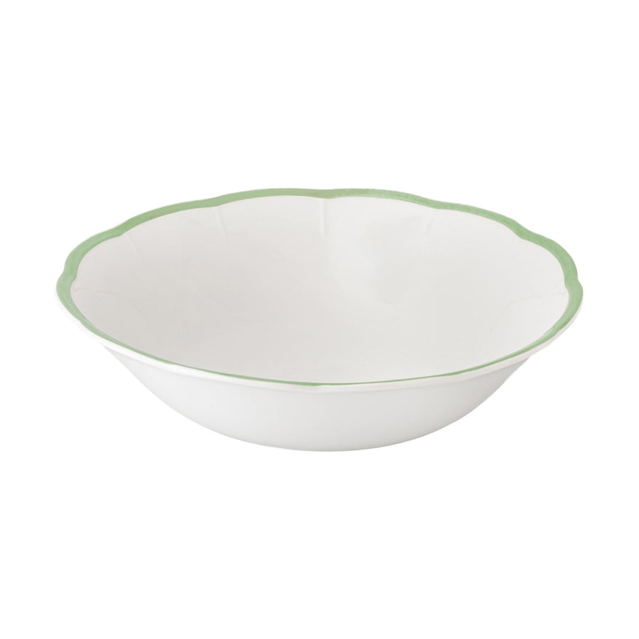 Salad Bowl Green Scalloped Edge