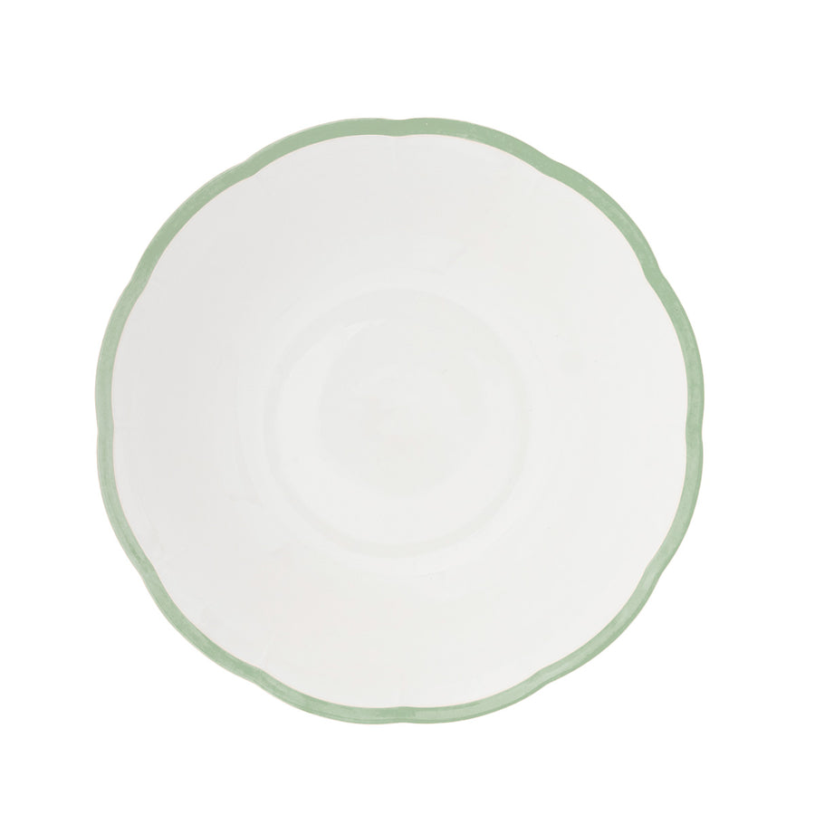Salad Bowl Green Scalloped Edge