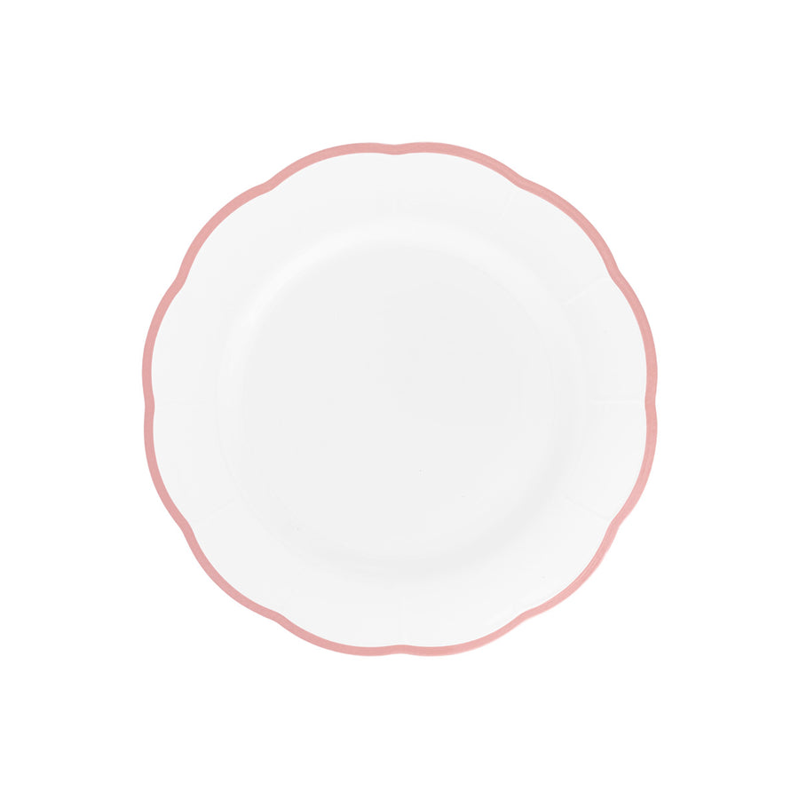 Fruit Plate Pink Scalloped Rim