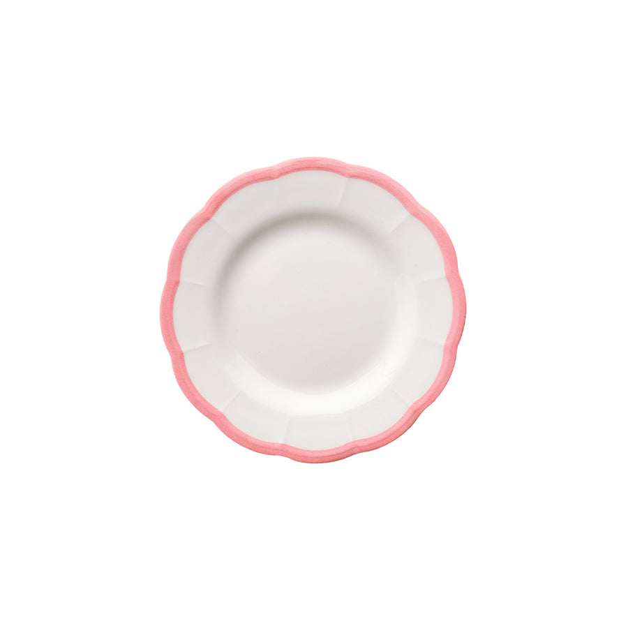 Pink Scalloped Edge Bread Plate