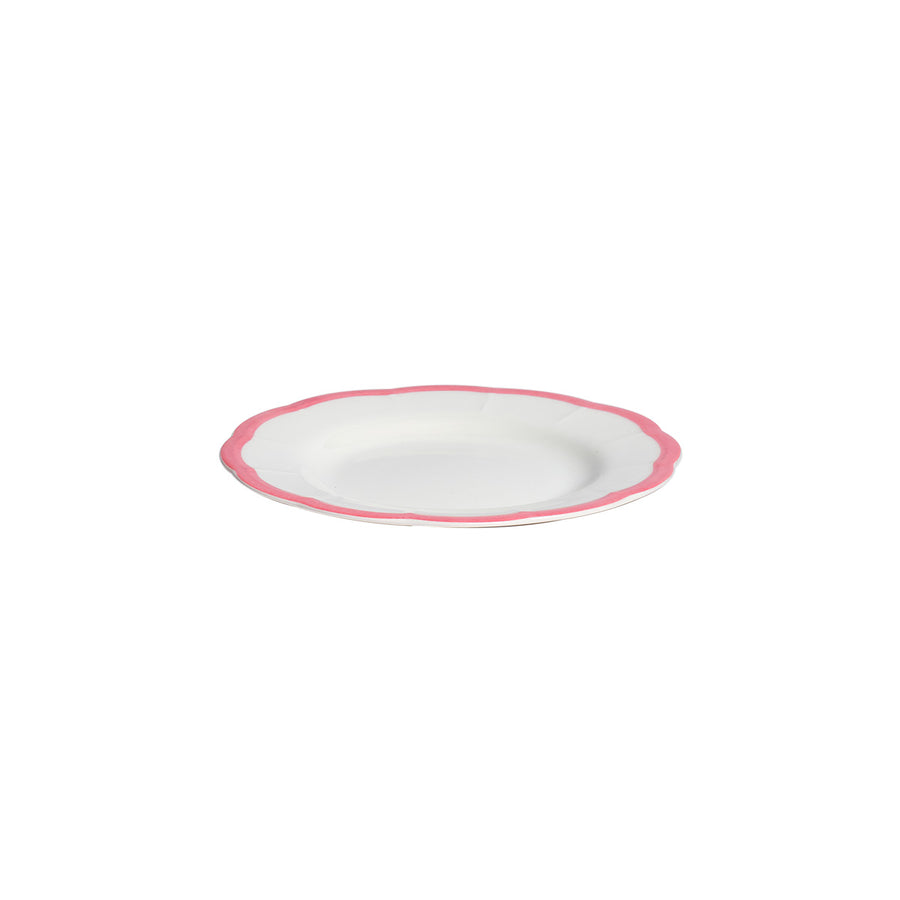 Pink Scalloped Edge Bread Plate