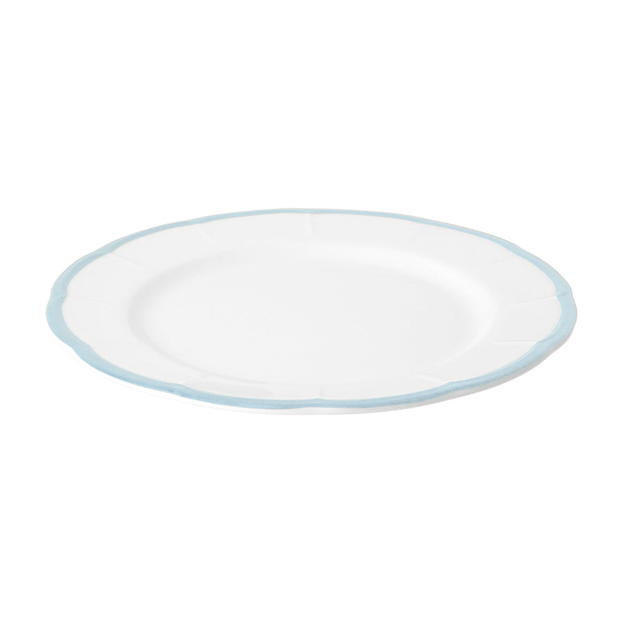 Fruit Plate Light Blue Scalloped Rim