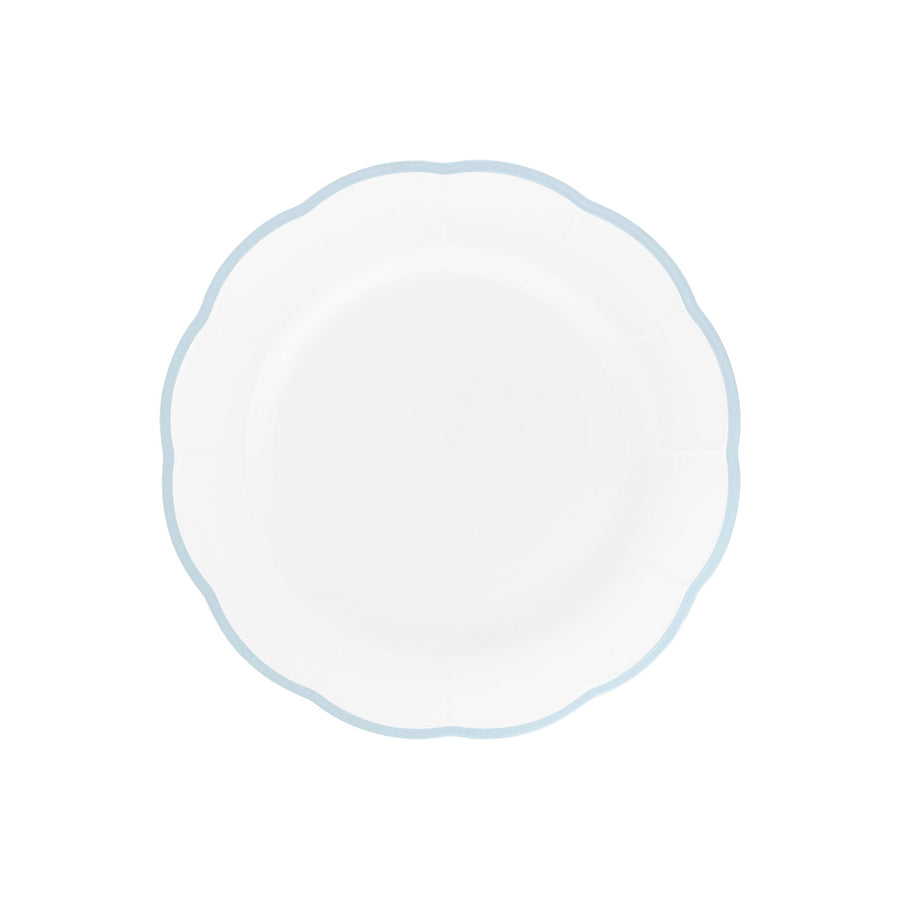 Fruit Plate Light Blue Scalloped Rim