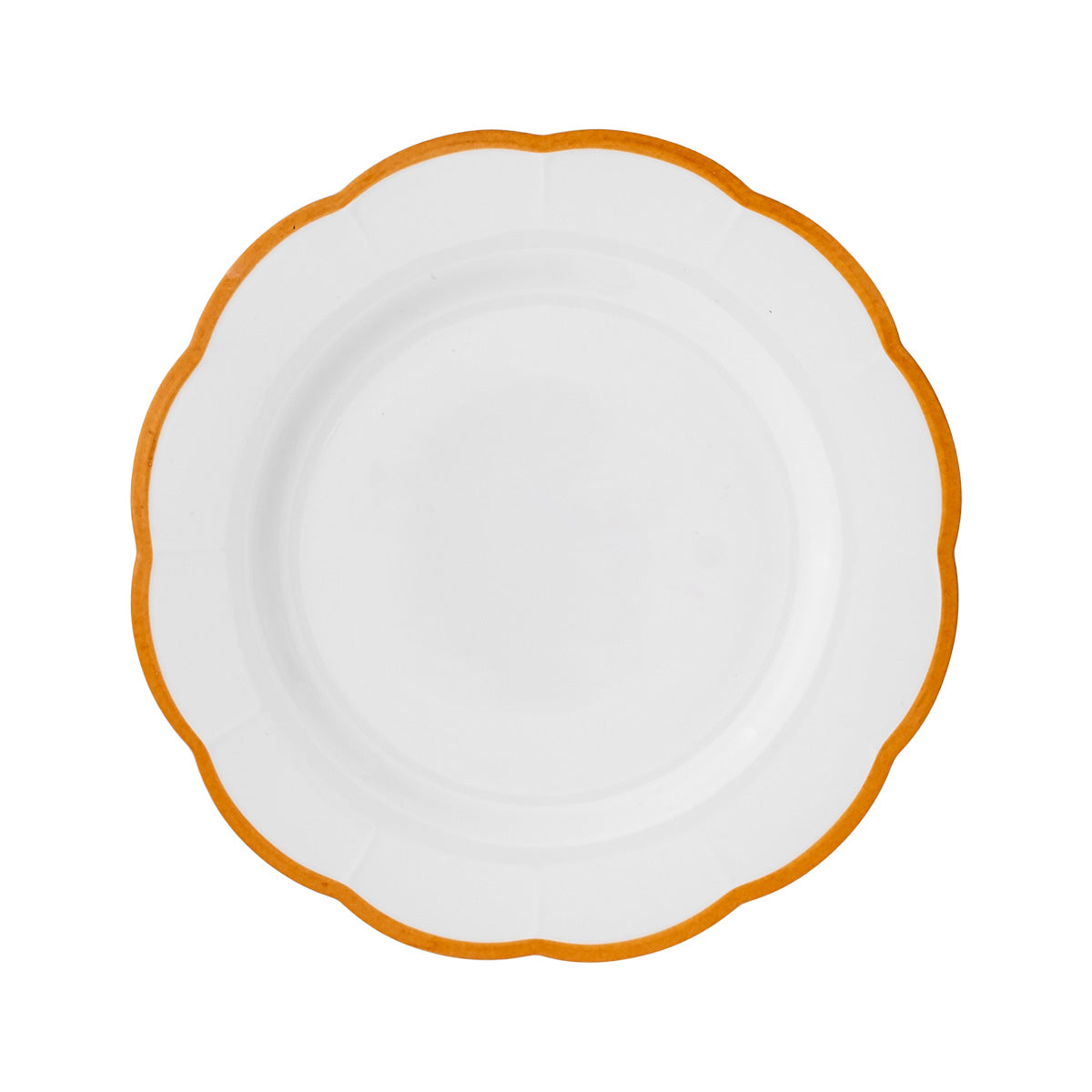 Dinner Plate Ocher Scalloped Rim