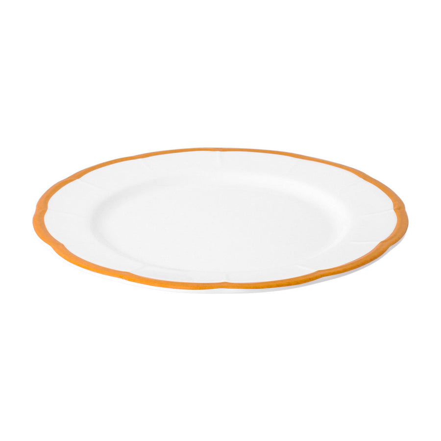 Fruit Plate Ocher Scalloped Rim
