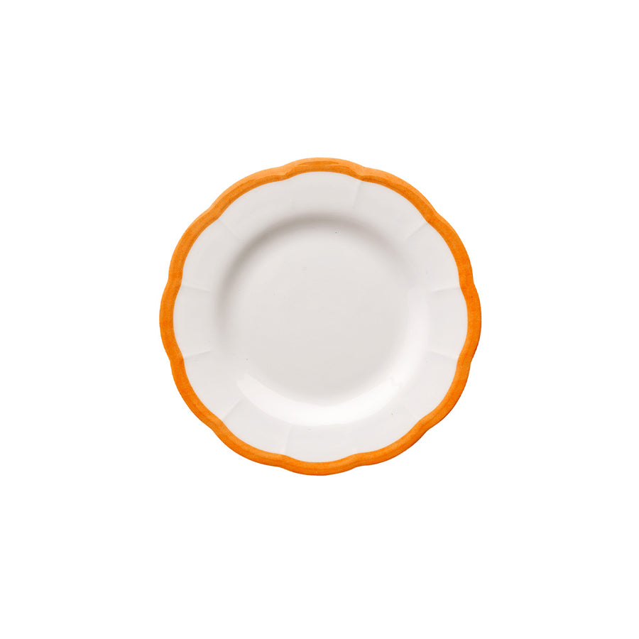 Bread plate with scalloped edge in ochre