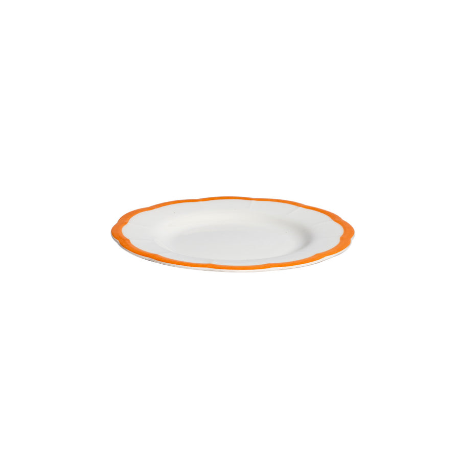 Bread plate with scalloped edge in ochre