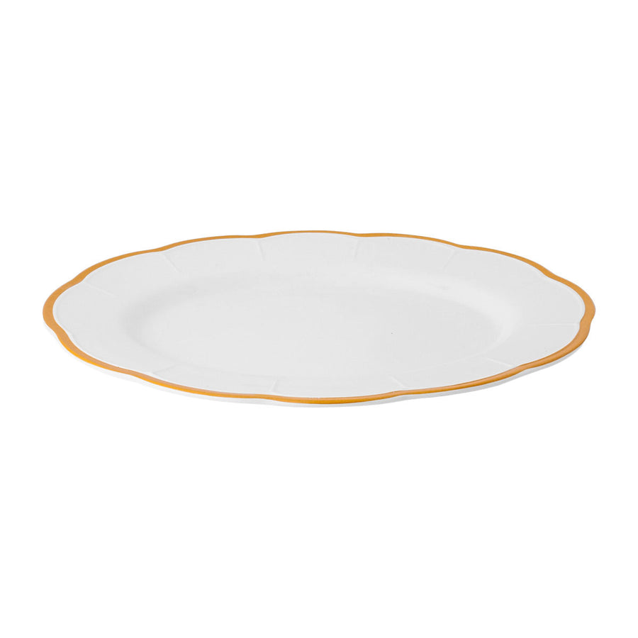 Oval Platter Ocher Scalloped Rim