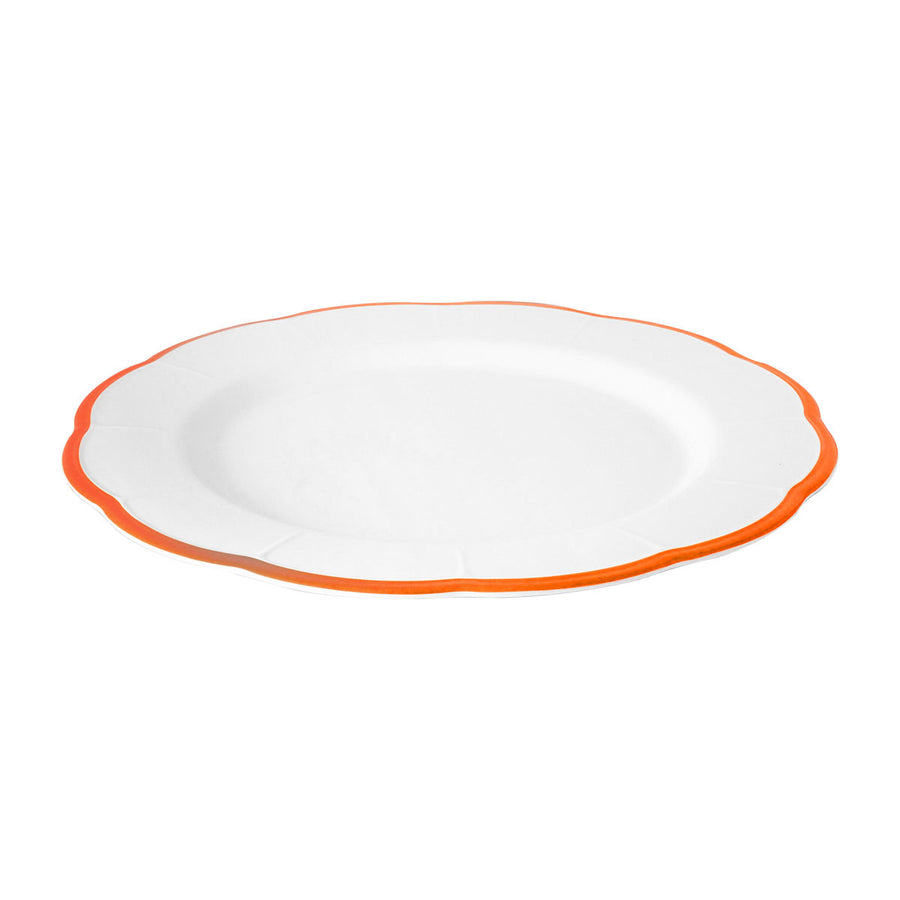 Dinner Plate Rust Scalloped Rim