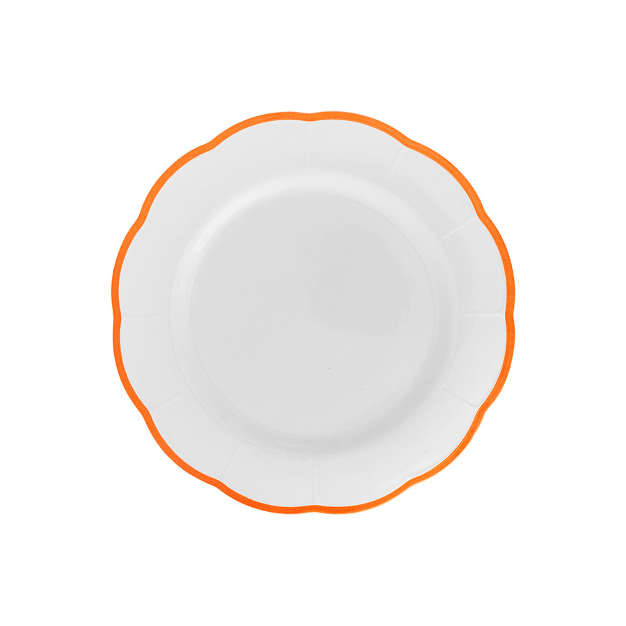 Fruit Plate Rust Scalloped Rim