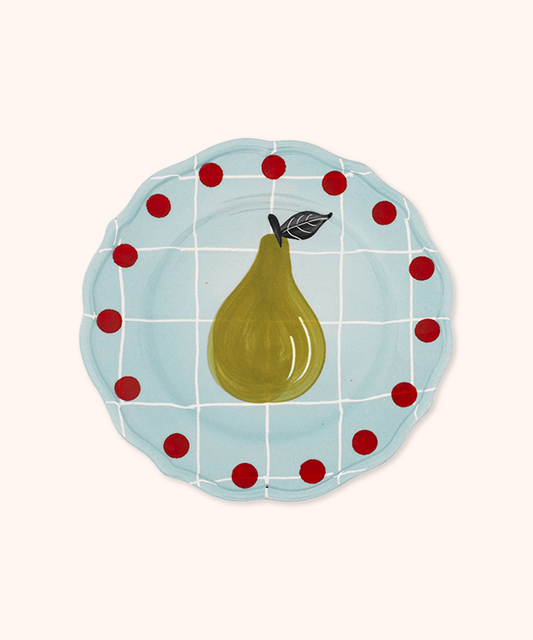 Piatto Frutta Azzurro