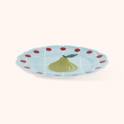Piatto Frutta Azzurro