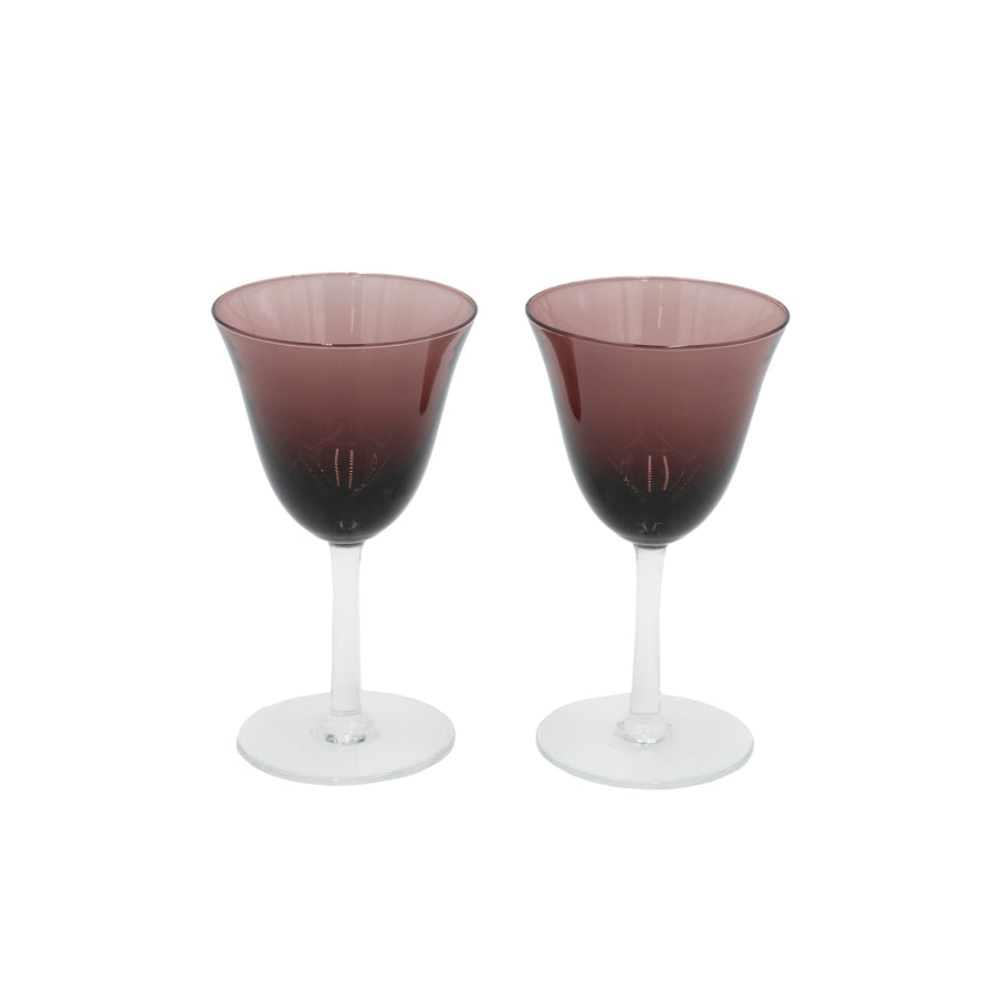 Set of 6 wine goblets purple