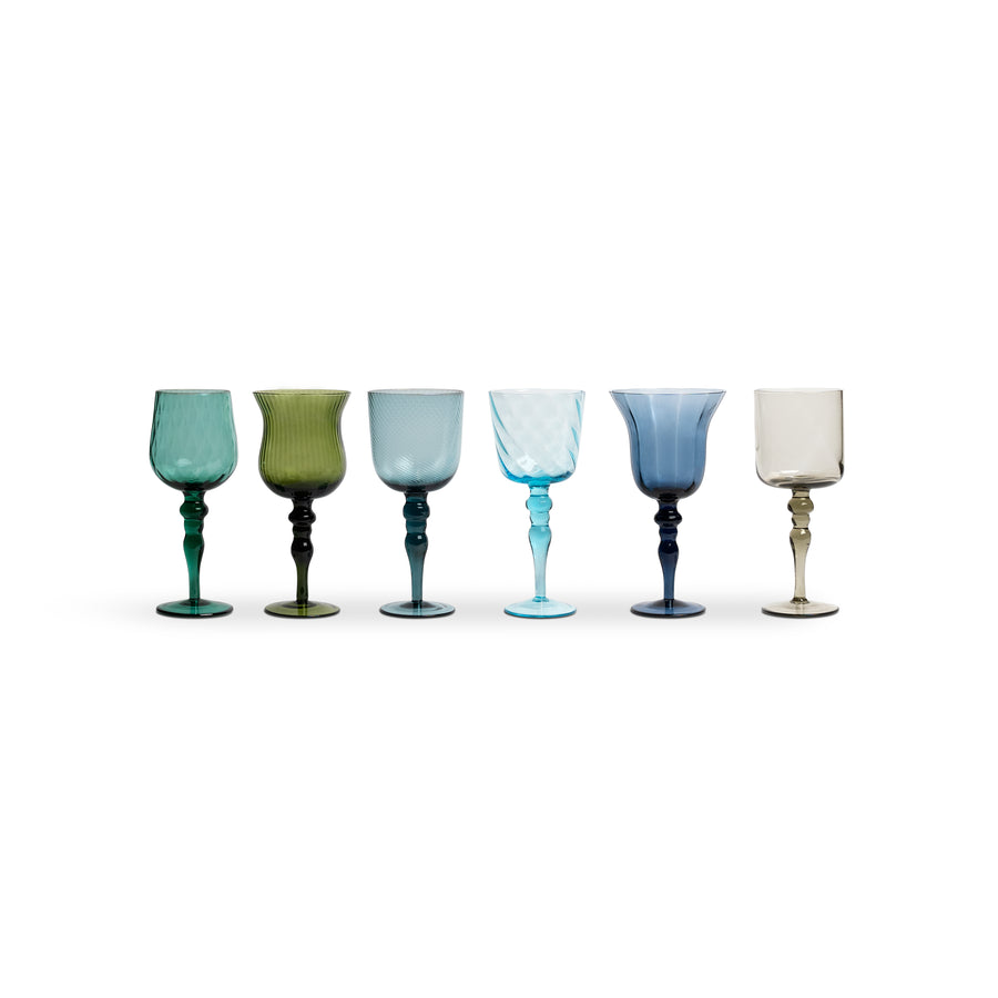 Set of 6 wine glasses in multicoloured - Bitossi