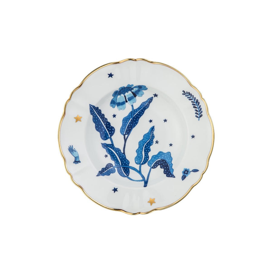 Plate Fondo Floreale Blue