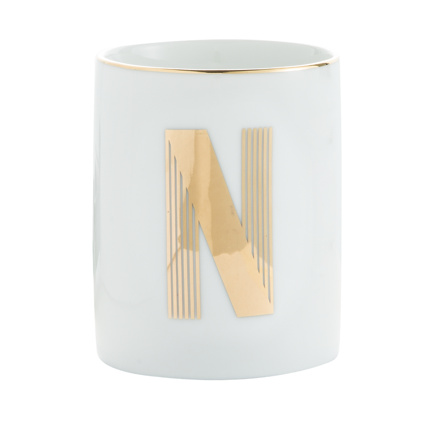 Glass letter N