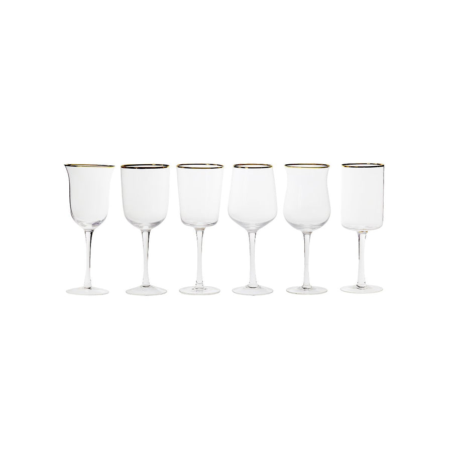 Set 6 Calici Forme Assortite Trasparente