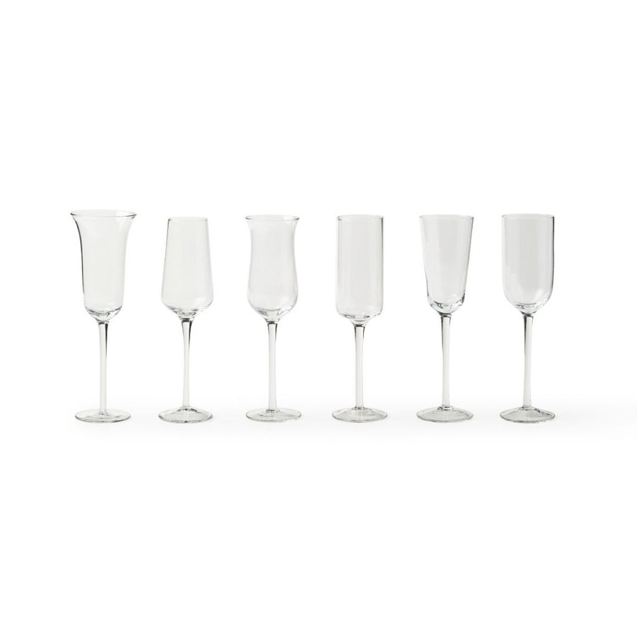 Set 6 Flute Forme Assortite Trasparente