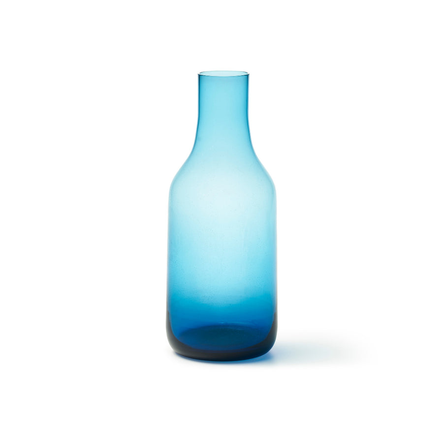 Bottiglia vaso in vetro soffiato di colore blu