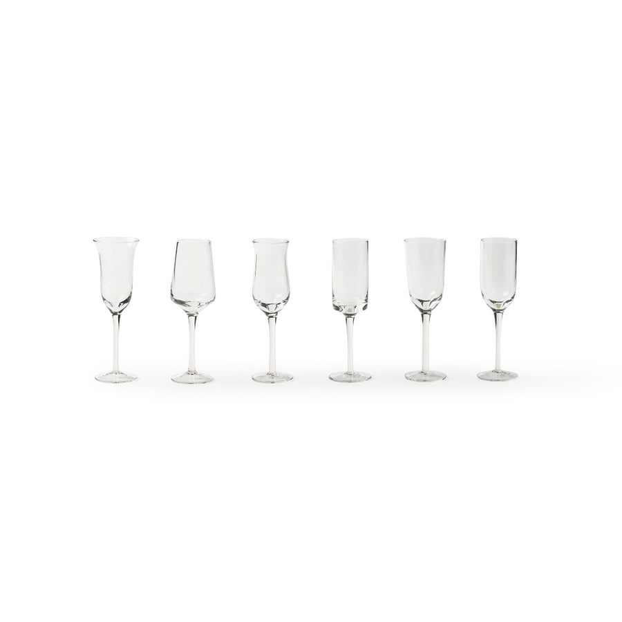 Set 6 Grappa Glasses Assorted Shapes